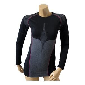 MEDICO Womens Size Small Stretch Seamless Base Layer Long Sleeve Shirt Top